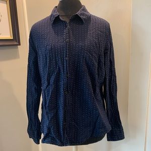 Merona Button Down Navy Top
